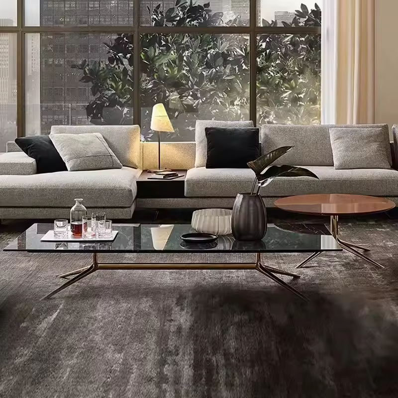 Living Room Furniture Marble Top Coffee Table 3 Piece Set Big Lots In Stock Sofa Set With Center Table Made In China Factory