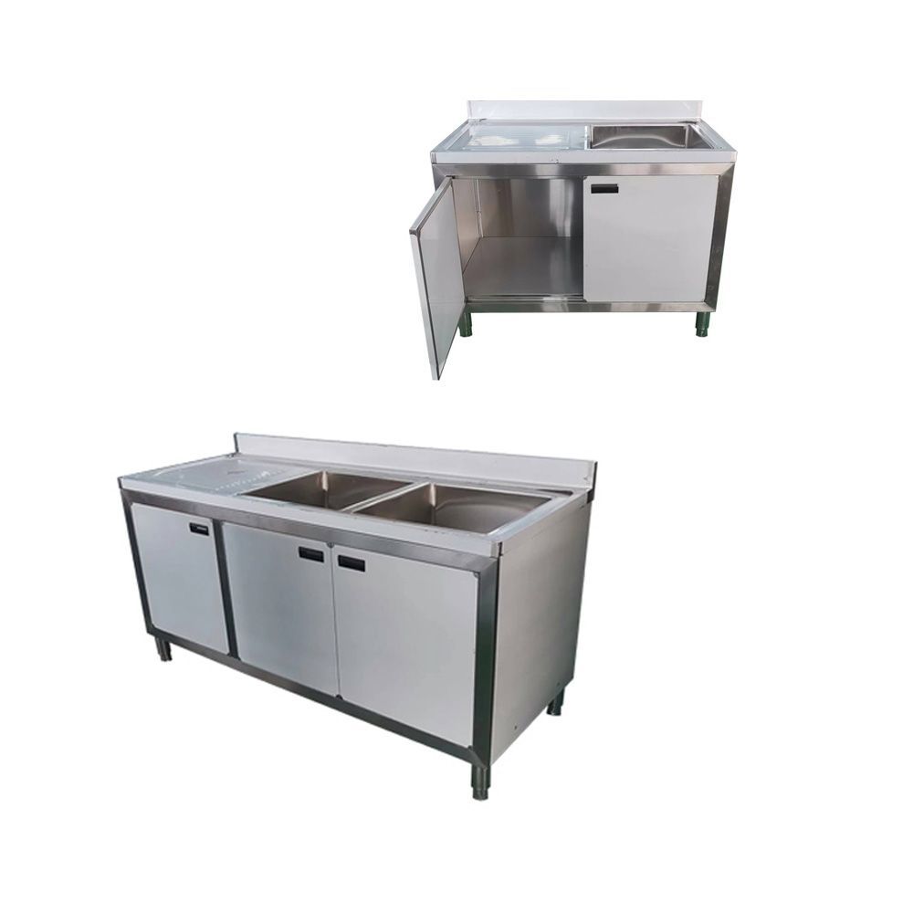 wholesale price outdoor kitchen island large storage stainless steel sink cabinet with single bowl