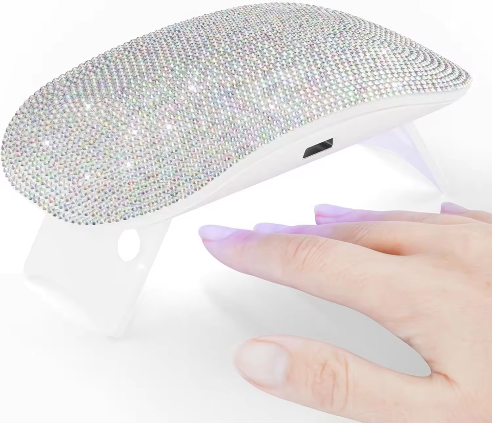 2025 Latest Design Portable Nail Dryer With Uv Led High Quality Mini Rhinestone Bling Drying Lamp For Nail Art Beauty