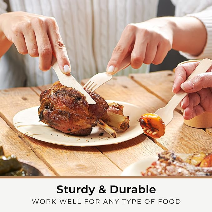 Environmentally Friendly Wood Cutlery 3 Pieces Kitchen Utensils Wooden Fork