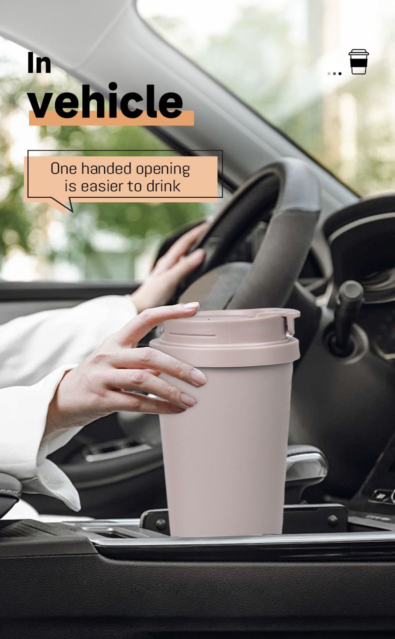 Food Grade High Quality Stainless Steel 350ml/500ml Leak-Proof Coffee Mug with Lid