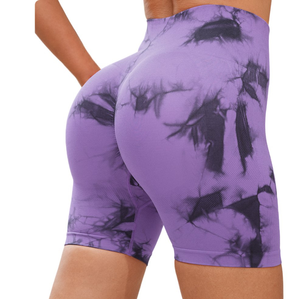 Peach Hip Seamless Tie Dye Shorts
