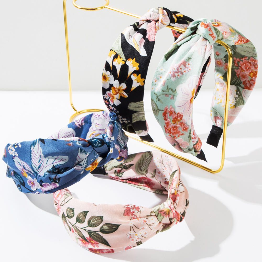 Summer Bohemia Style Floral Print Knotted Headband