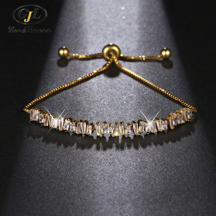 Factory Wholesale Micro Inlaid Zircon Fashion Adjustable Chain Bracelet