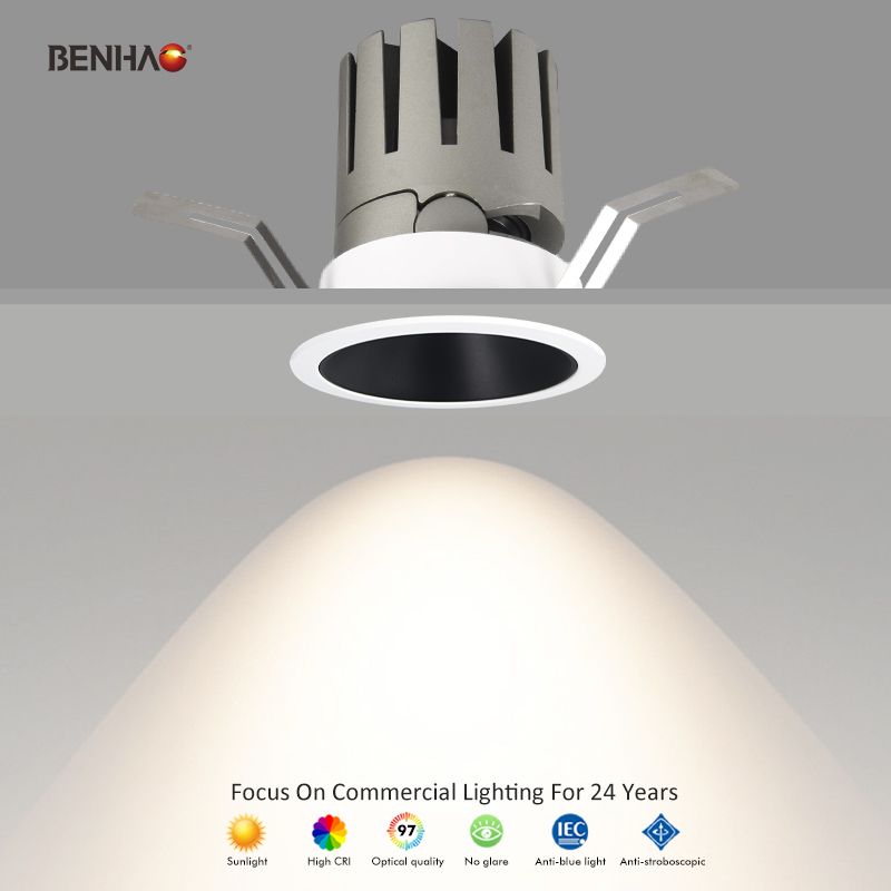 OEM/ODM Trimless Recessed COB LED Light Interior Ceiling Smart Home Design Dimmable Spot Lighting Down Light for Store Supermarket Villa Home Hotel