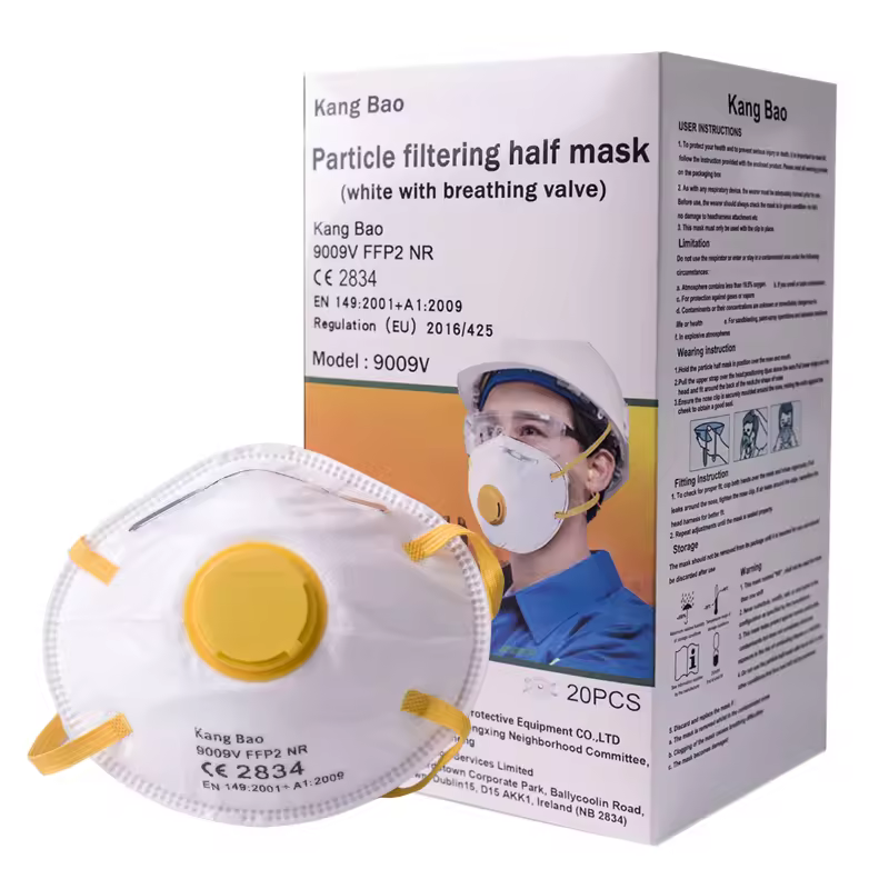 Ffp2 Dust Mask With Yellow Lid 10pack Fast Delivery Half Face Nose Mask For Industrial Pm2.5 Protection Face Masks Free Logo Oem