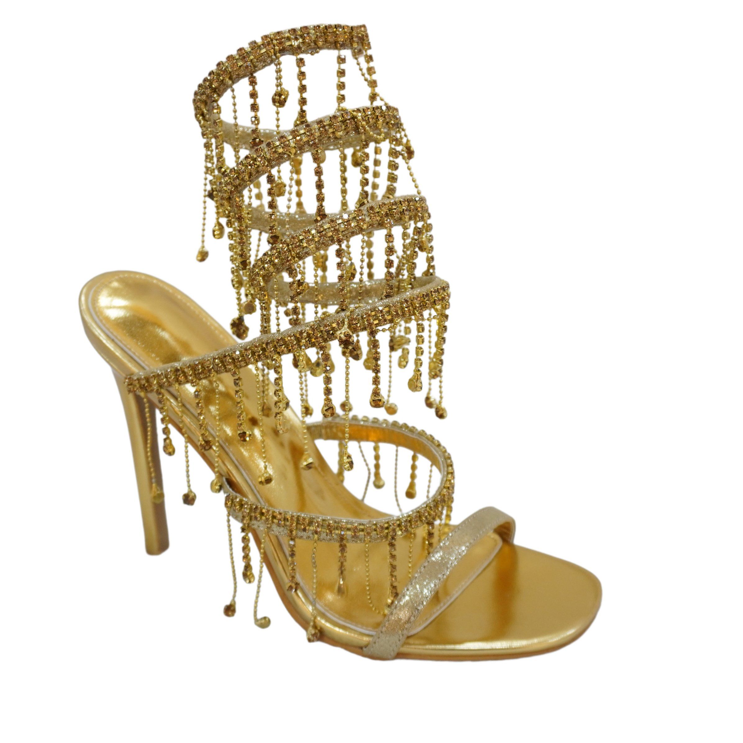 OEM High Quality Summer Stiletto Square Spring Plus Diamond with Party Heel Sandals Lady Shoes Women Shoes