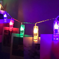 10 20 40 LEDs Garland Card Photo Clip LED String Fairy Lights New Year Christmas Decoration