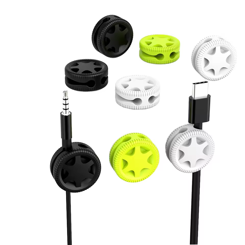 Oem Odm 6-piece Silicone Cable Organizer Clips Set Stand Type With Hook For Usb Cables Car Desk Home Office Wire Management