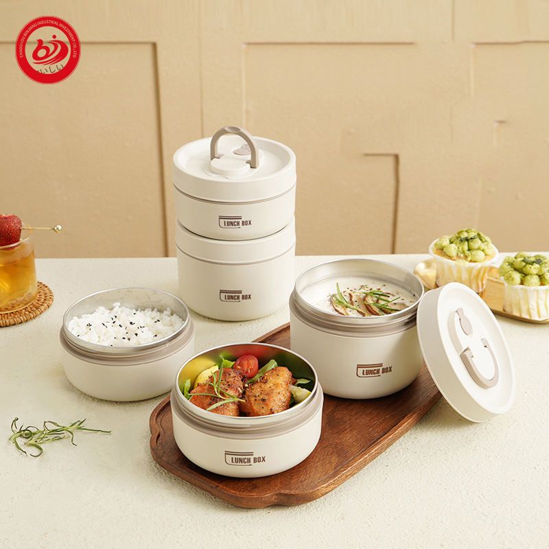 Portable Multiple Capacity Leakproof Food Container Stainless Steel Vacuum Insulated Lunch Box