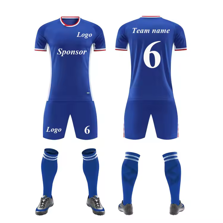 Wholesale Retro Football Jersey Set High Quality Quick Dry Top For Men Customizable Name Printing For Soccer Team Club Uniforms