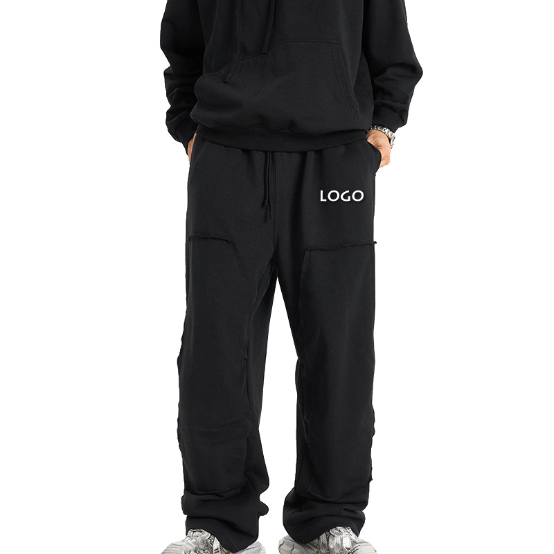 Autumn Winter Washed Loose Sport American Fashion Straight Leg Mens Trousers