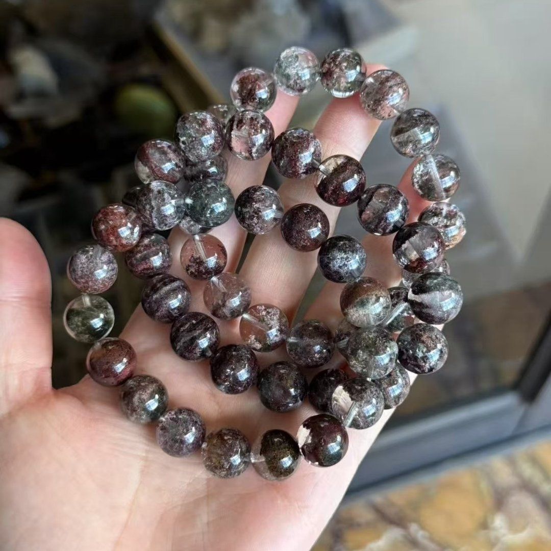 High Quality Rainbow Flash Polished Smoky Quartz Mini Ball Clearly Crack Quartz Crystal