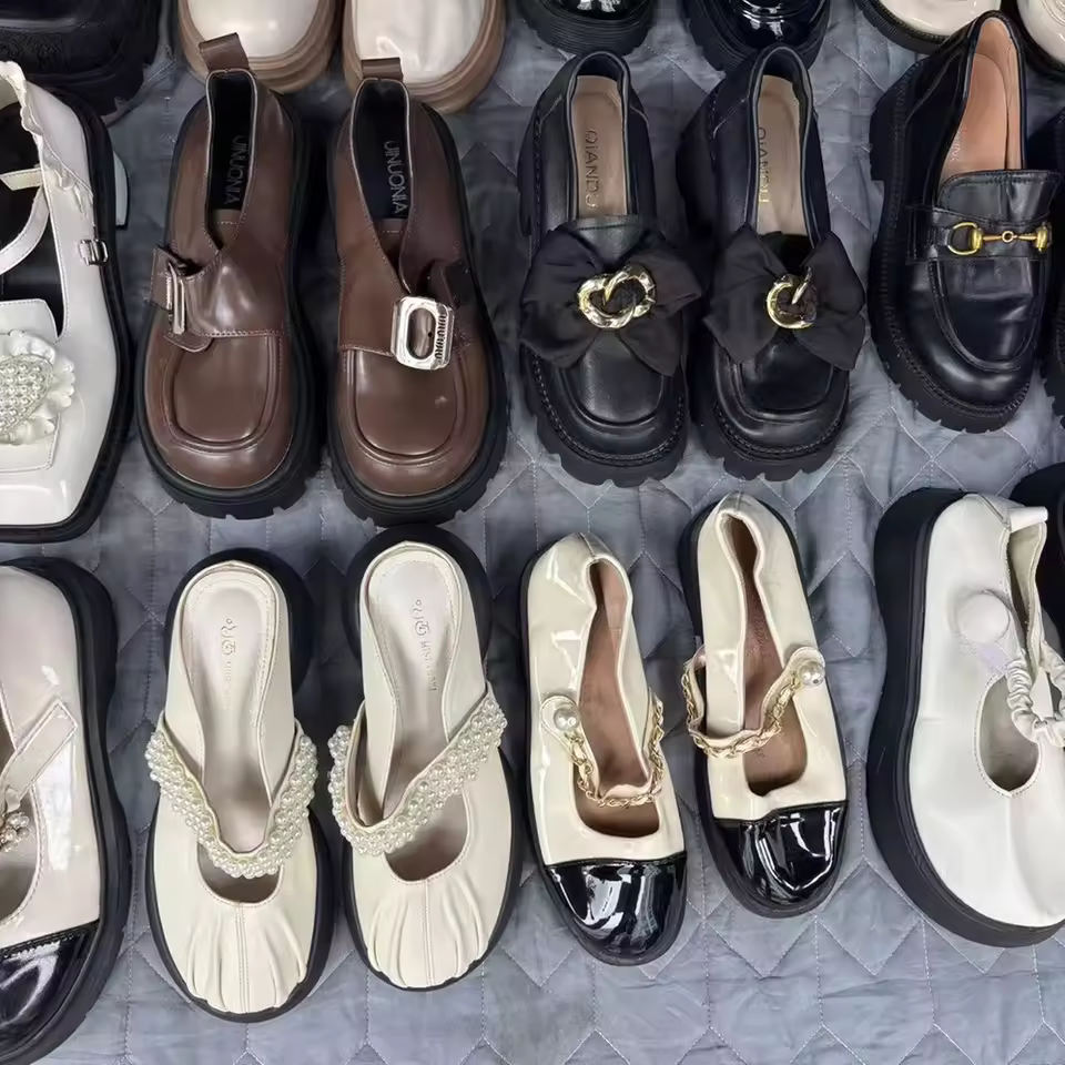 2025 Used Women's Spring Mary Sue Leather Flats Carefully Selected High Small French Loafers Versatile Thick-soled Shoes