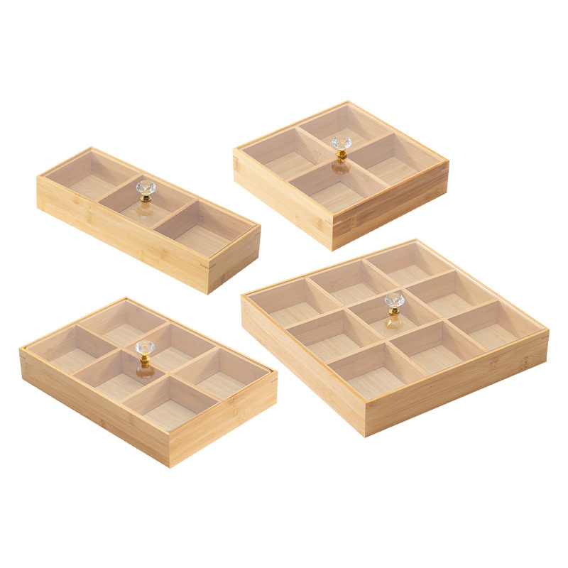Bamboo and Wood Tea Tray/Dried Fruit Dim Sum Storage Tray/Hot Pot Vegetable Bamboo and Wood Tray/Assorted Dishes/Stove Tea Dim Sum Box/Dried Fruit Tray/Bamboo a