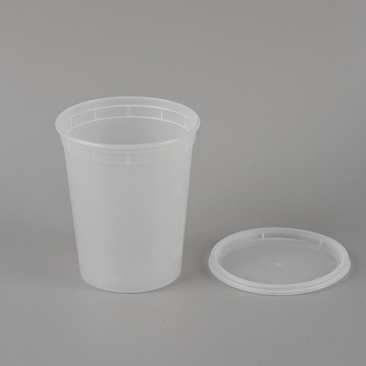 30oz High Quality Clear Airtight Deli Container Disposable Dessert Fruit Plastic Deli Soup Cup