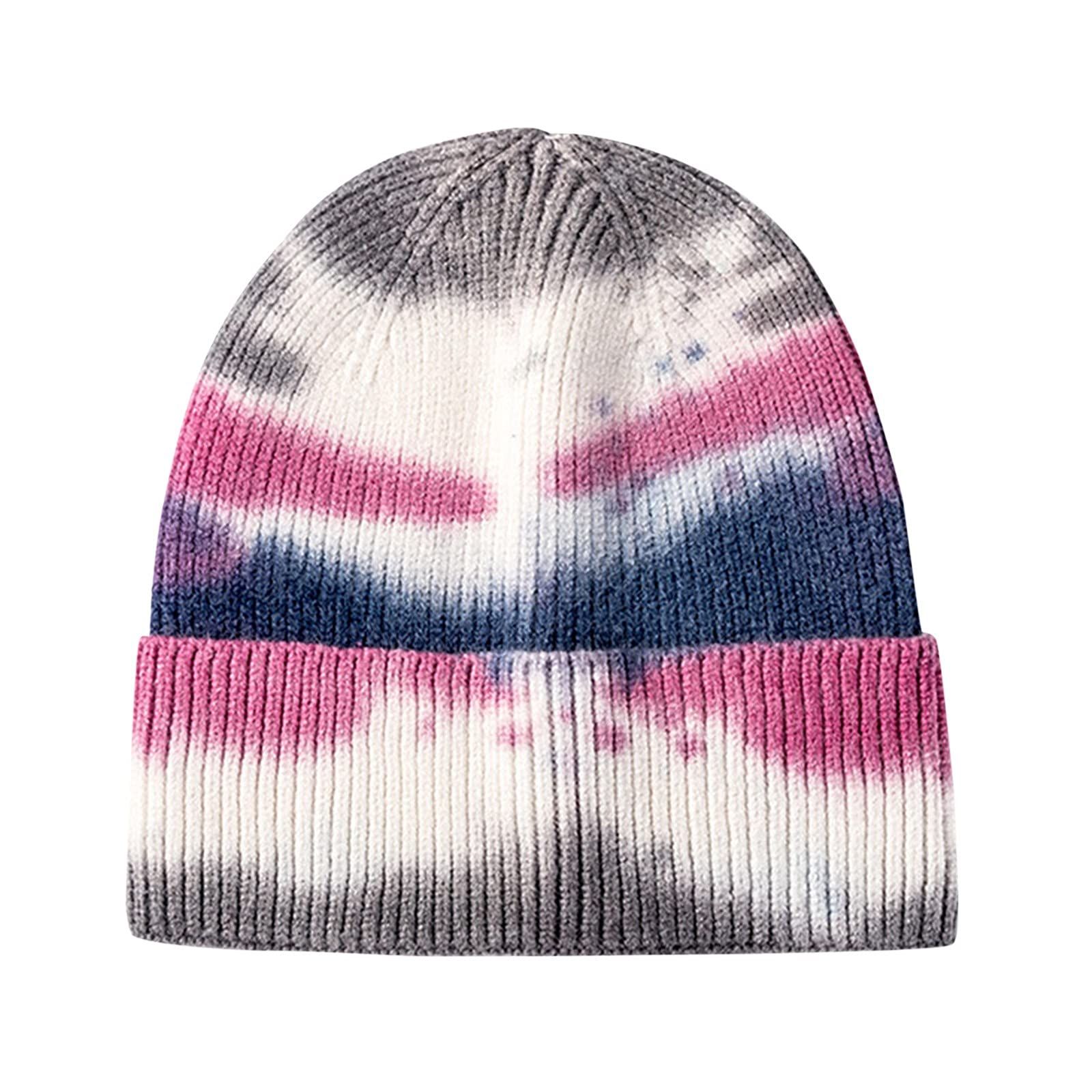 Brands Officially Licensed Factory Wholesale Stylish Personalized Tie-Dyed Colorful Acrylic Knit Beanie Hat