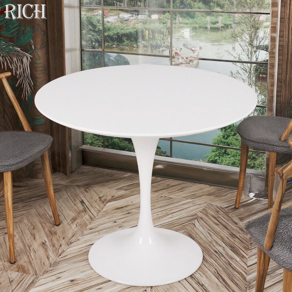 Modern Luxury Home Hotel Restaurant Rental Event Round White Dining Table