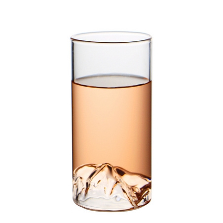 Creative High Borosilicate Pyrex Teacup Family Open Water Cup with Mountain View Pattern 320ml