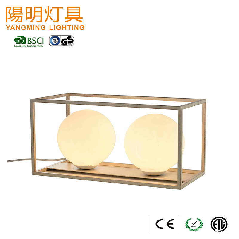 Decoration Lighting Hotel Project White Glass Shade Table Light Matte White Reading Lamp