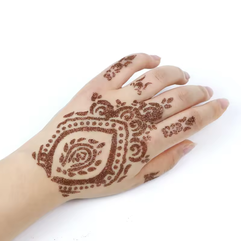 Gp High Quality Waterproof Temporary Henna Tattoo Stencil New Trends Sexy Face Sticker Fashionable Stylish White Paper Print