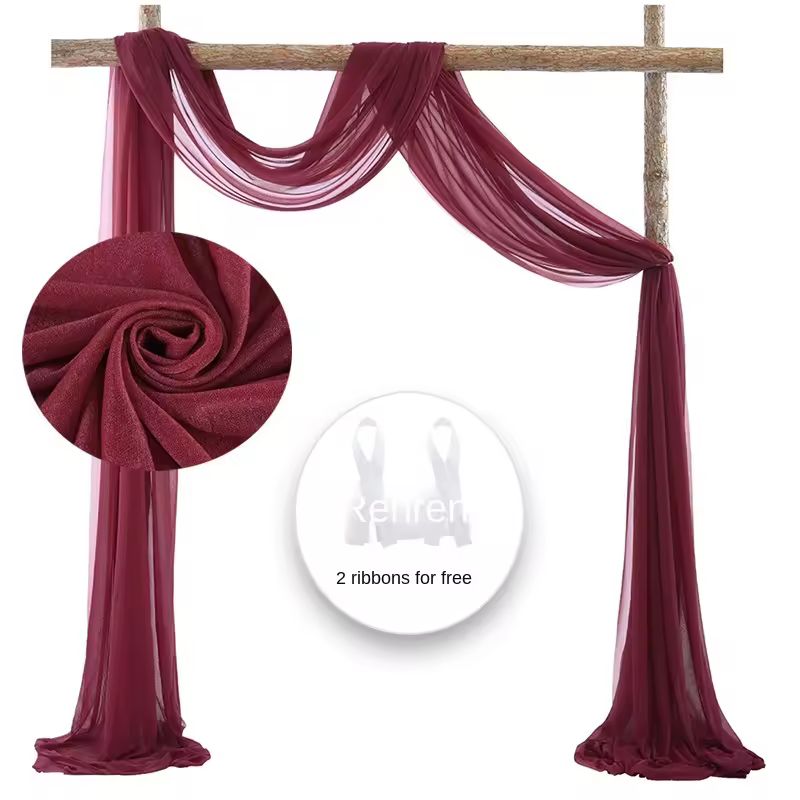 Boho Wedding Arch Draping Chiffon Fabric For Ceremony Decorations And Photography Background Elegant Curtain Backdrop