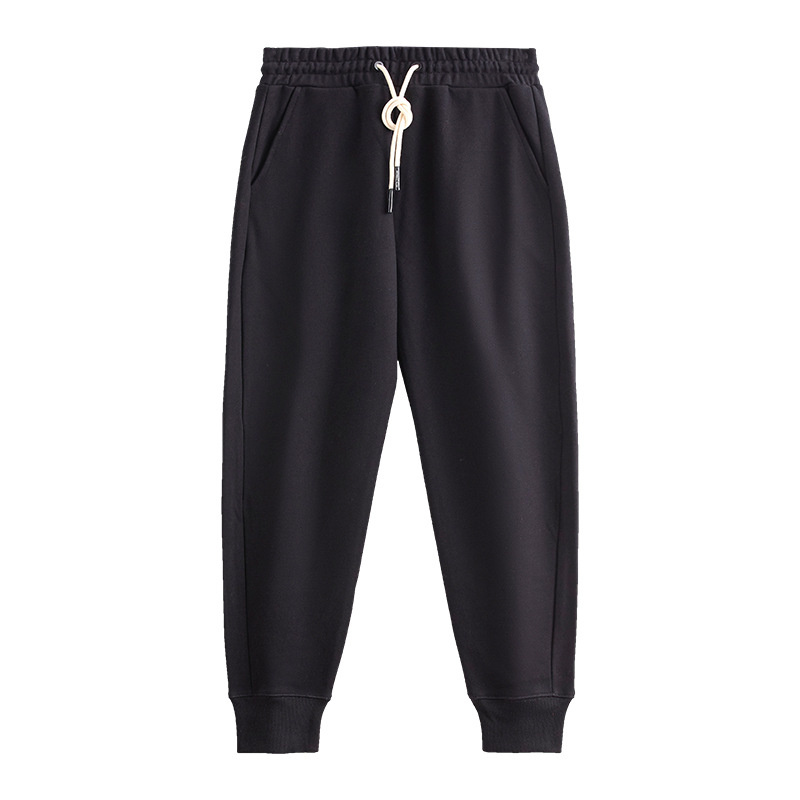 98009 New Style China Wholesale Women Tight Hemmed Waistband Drawstring Thickened Plush Sports Running Casual Jogger