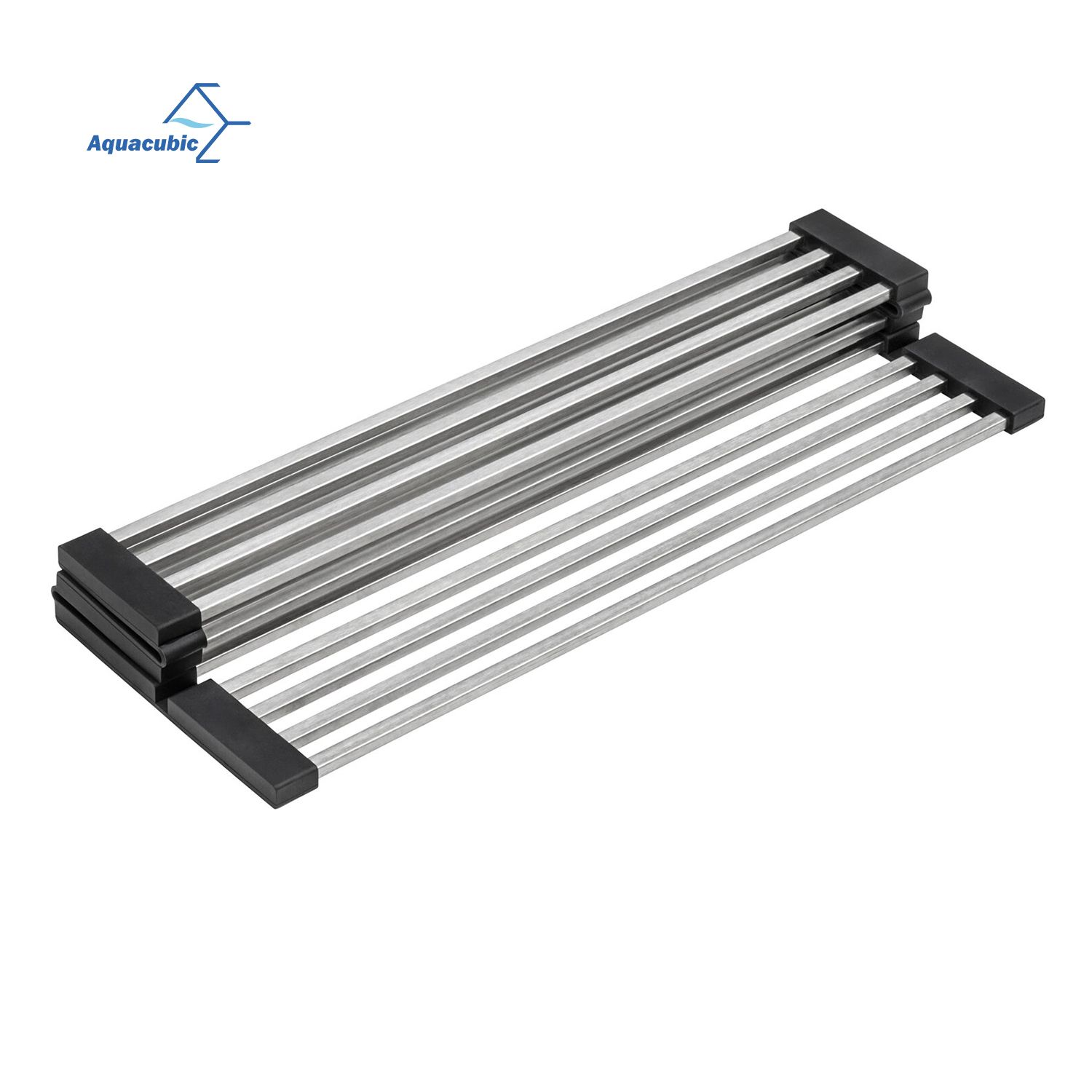 Over The Sink Roll up Dish Drying Rack Stainless Steel Folding Kitchen Roll up Dish Drainer Drying Rack for Kitchen Sink