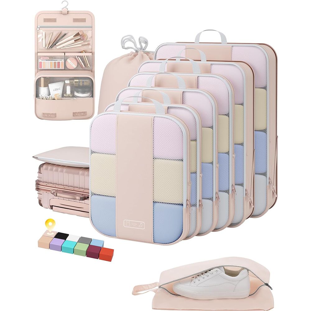 Compression Packing Cubes, Expandable Luggage Organizer Travel Bags for Organizing Clothes