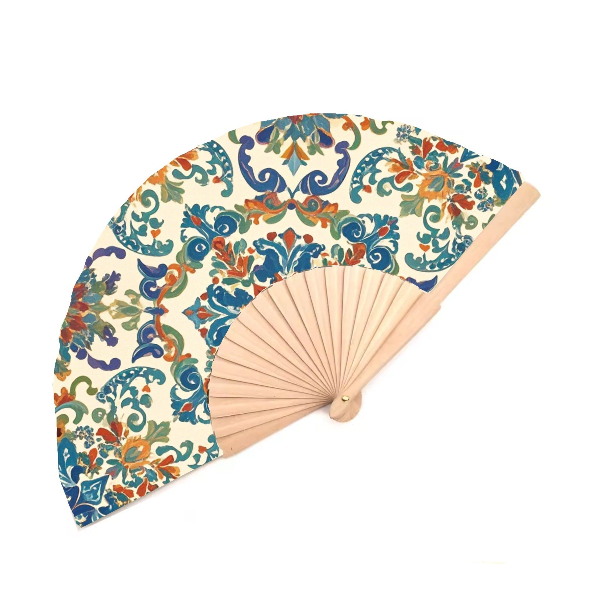 Factory Direct Sales Ancient Chinese Style Big Fan Folding Dance Performance 13 Inch Kung Fu Fan Ring Fan