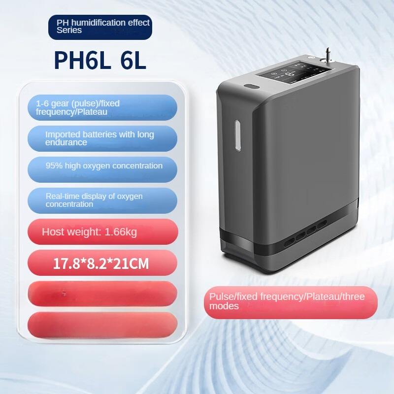 OEM Portable Oxygen Concentrator for Home Use with Long Duration PH6L Motor Battery Charger Core Gas Generation Equipment