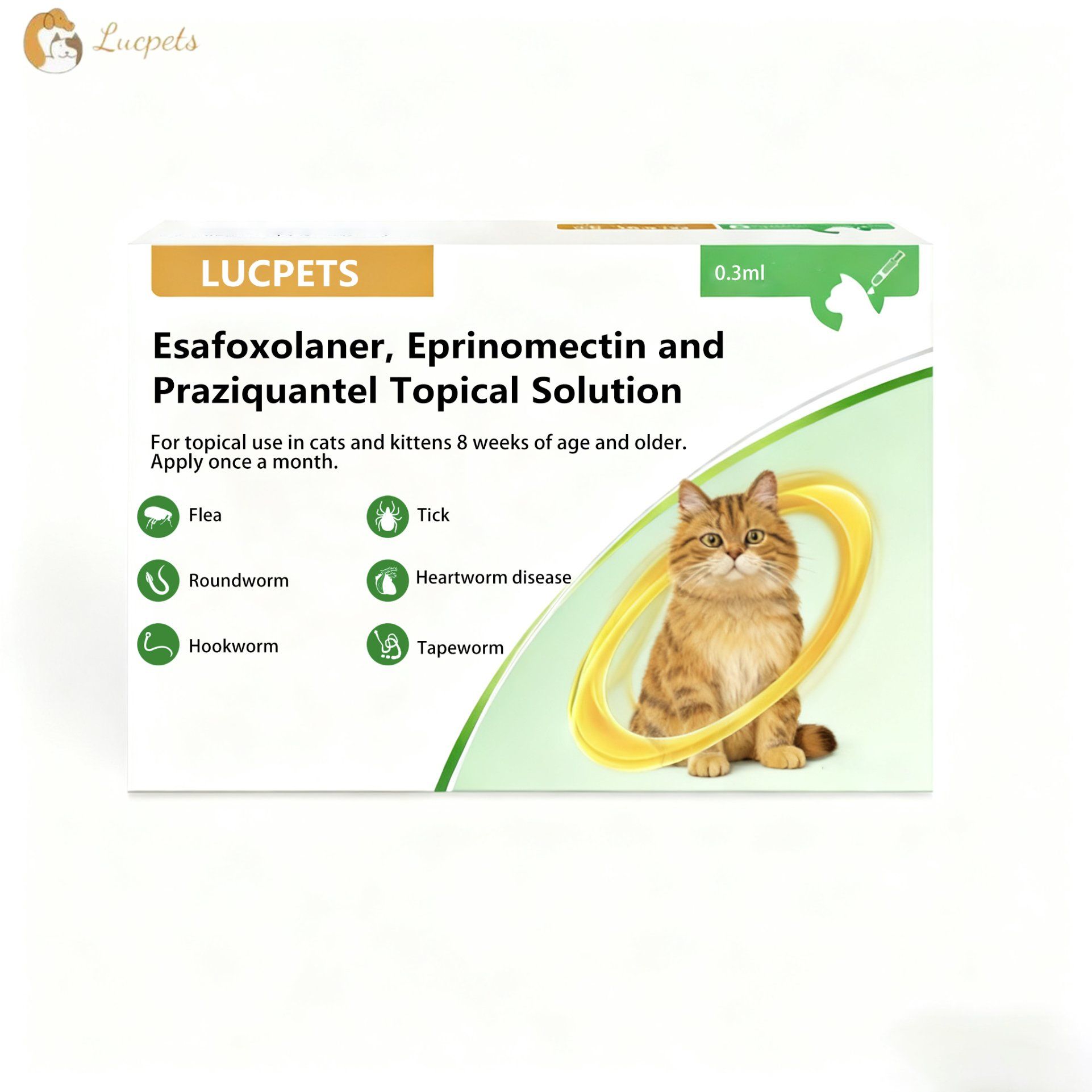 Esafoxolaner, Eprinomectin and Praziquantel Topical Solution for Cat