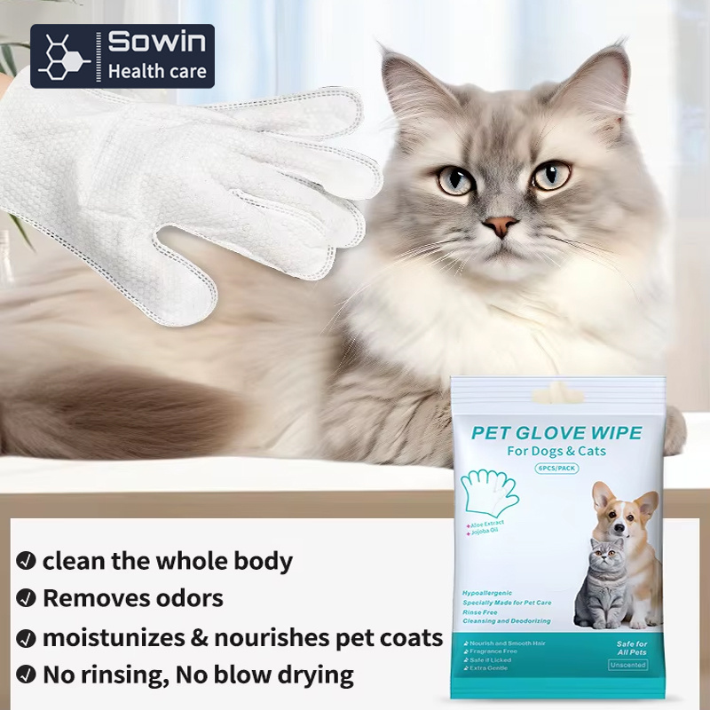 Chinese Supplier OEM ODM Pet Wet Wipe Gloves for Annimals