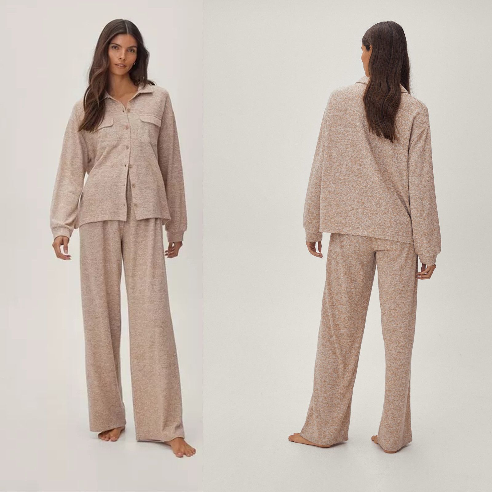 Supplier China OEM AAA Qualified New Hot Jersey Button Relaxed Knitted Women Leisure Household Women Loungewear