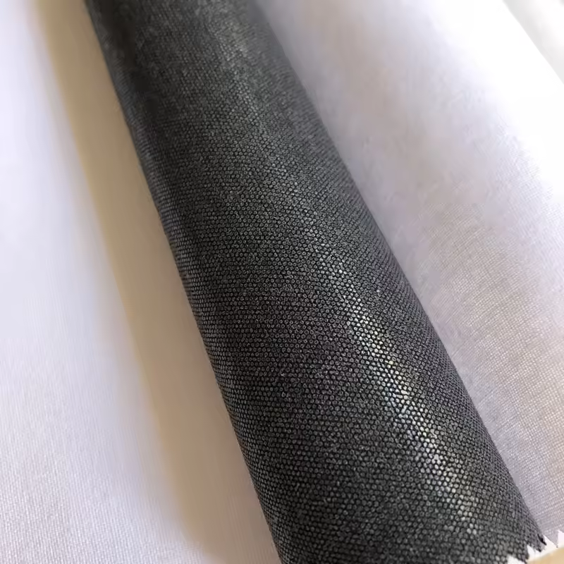 High Quality 100% Cotton Adhesive Elastic Water Soluble Heat Stay Collar Fusing Interlining For Costume Shirt