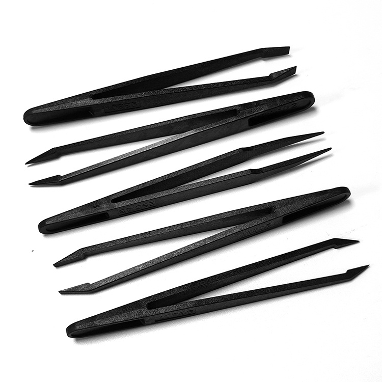 Cleanroom Pointed Tip ESD Anti-Static Conductive Plastic Tweezers