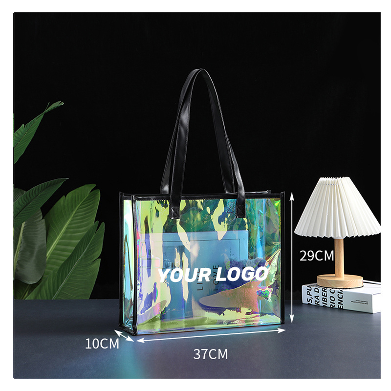 Low MOQ Handbag Laser Hologram Bags Holographic PVC Tote Bag