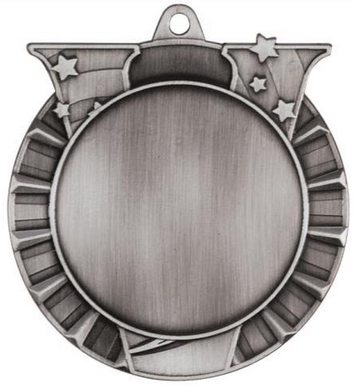Alloy RoHS Passed Bespoke Antique Silver Finish Medal with Ribbon