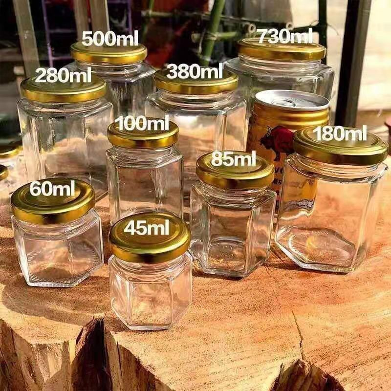 Hexagon Glass Jars Premium Food - Grade Mini Mason Jars with Lid for Gift Wedding Favors Honey Jams