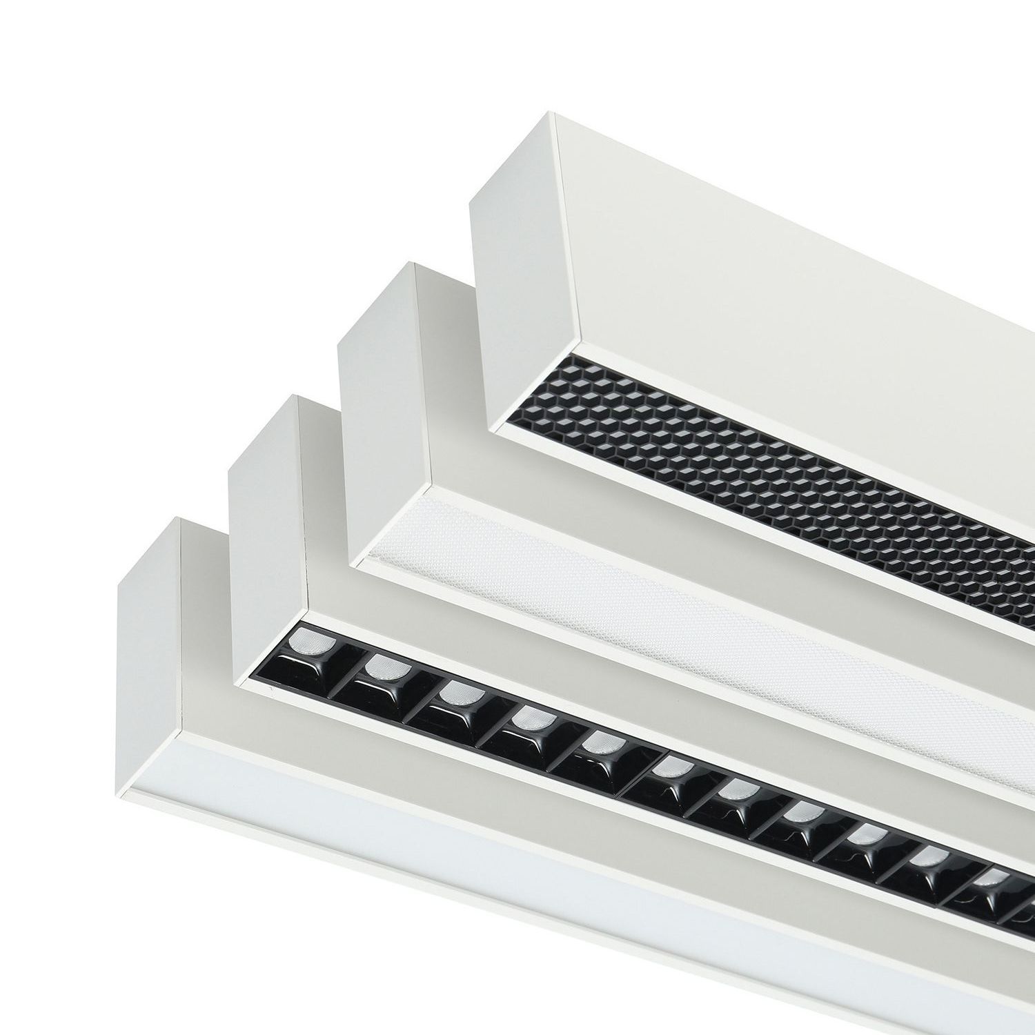 SAA Rcm CE Anti Glare up Down Grille Honeycomb LED Aluminum Linear Light Office Ceiling Prismatic Panel Light Suspended Lighting