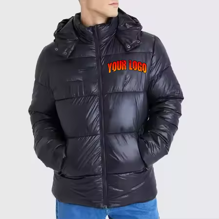 OEM Puffer Jacket For Men Black