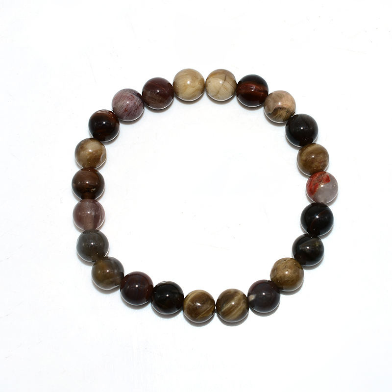 Wholesale Natural Petrified Wood Bead Bracelet for Men and Women 4/6/8/10mm