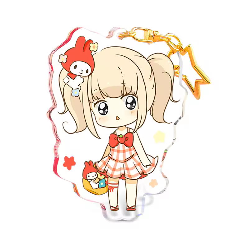 Free Sample Wholesale Manufacture Acrylic Keychain Printed Acrylic Charms Custom Printed Acrylic Keychain