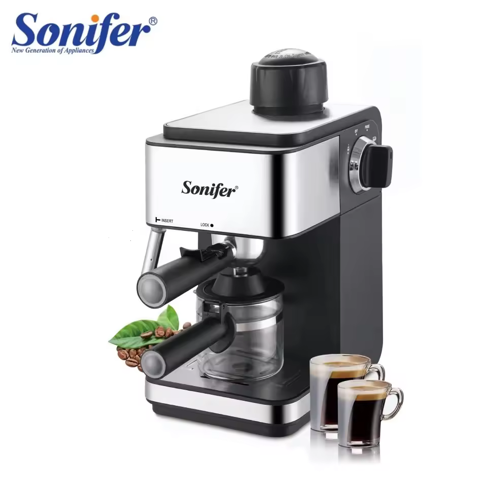 Sonifer Sf-3557 Electric 4 Cup Coffee Machine Home Appliances Automatic Steam Cappuccino Espresso Maker