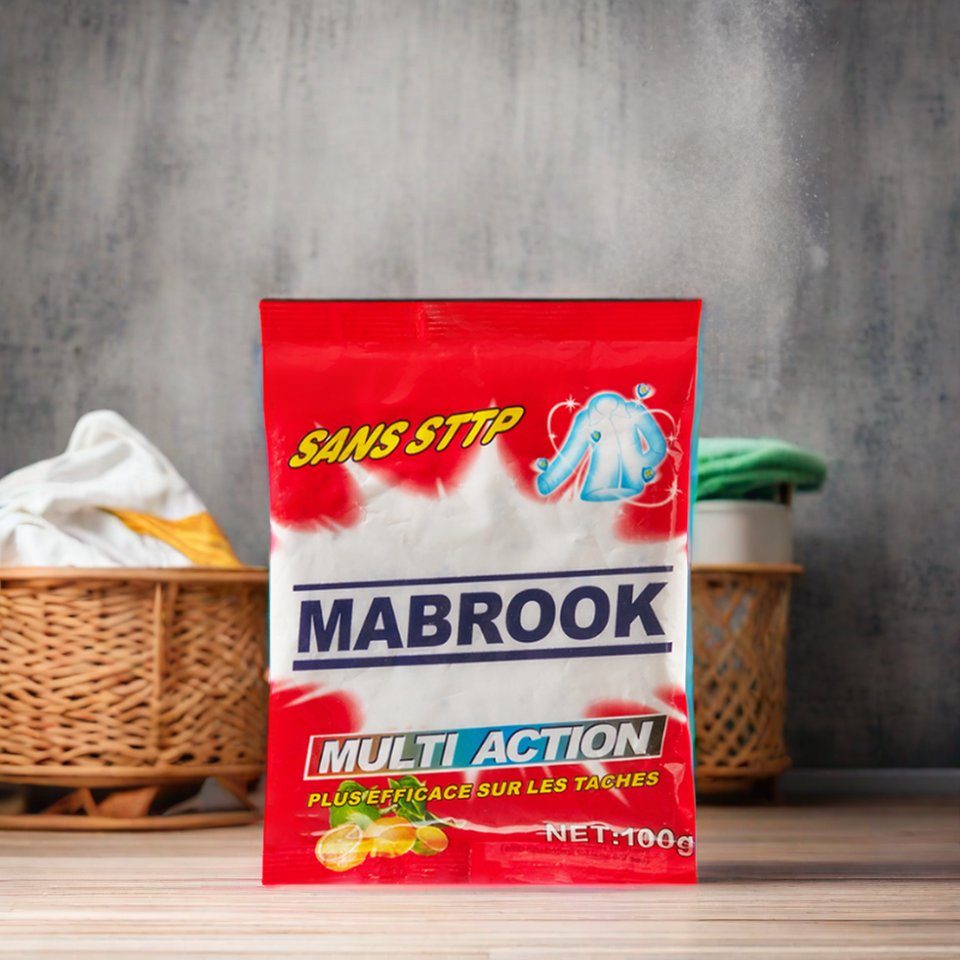 Mabrook Brand 100g Whitening Bleaching Detergent Powder Lemon Fragrance Oem Wholesale Bulk Disposable For Apparel Washing