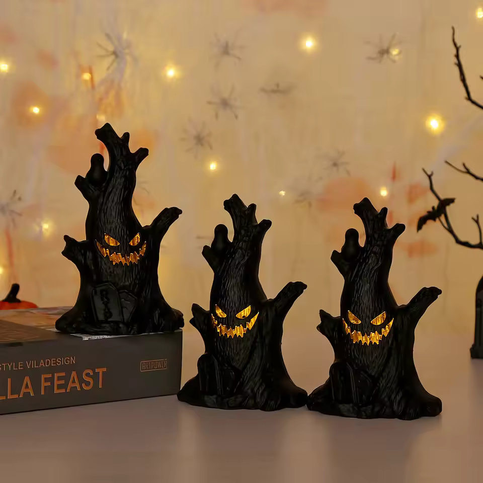 2025 Halloween Spooky Tree Led Retro Portable Lamp Hot Selling Miniature Micro Landscape Party Decoration
