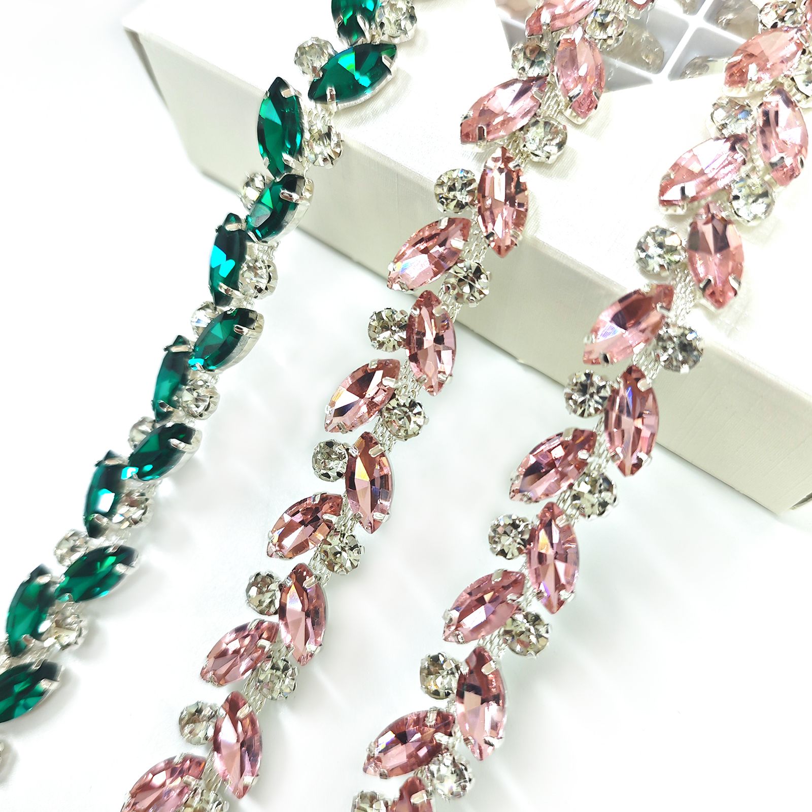 Flower Glass Sew-on Marquise Round Stone Strass Crystal Trim Bridal Sash Decoration Shoes Bags