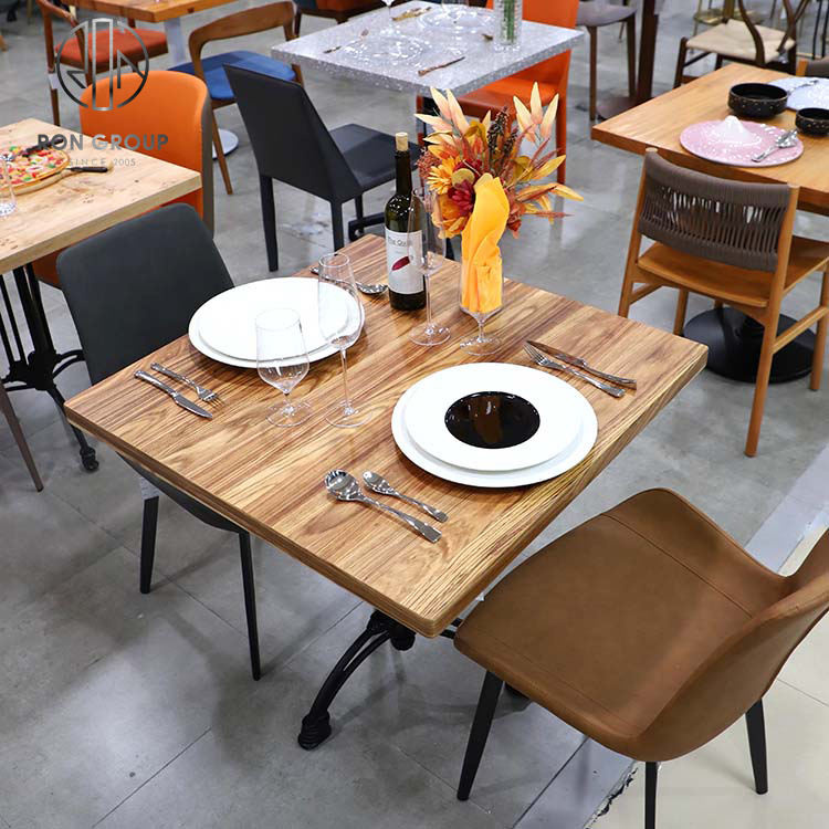 Cheap Wood Outdoor Restaurant Solid Wooden Dining Dinner Table Top