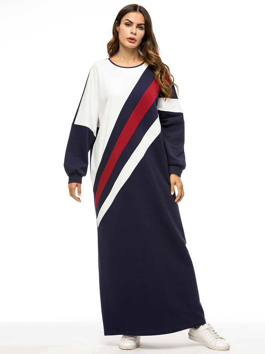Muslim Dress Dubai Kaftan Women Long Sleeve Long Dress Abaya Sweatshirt