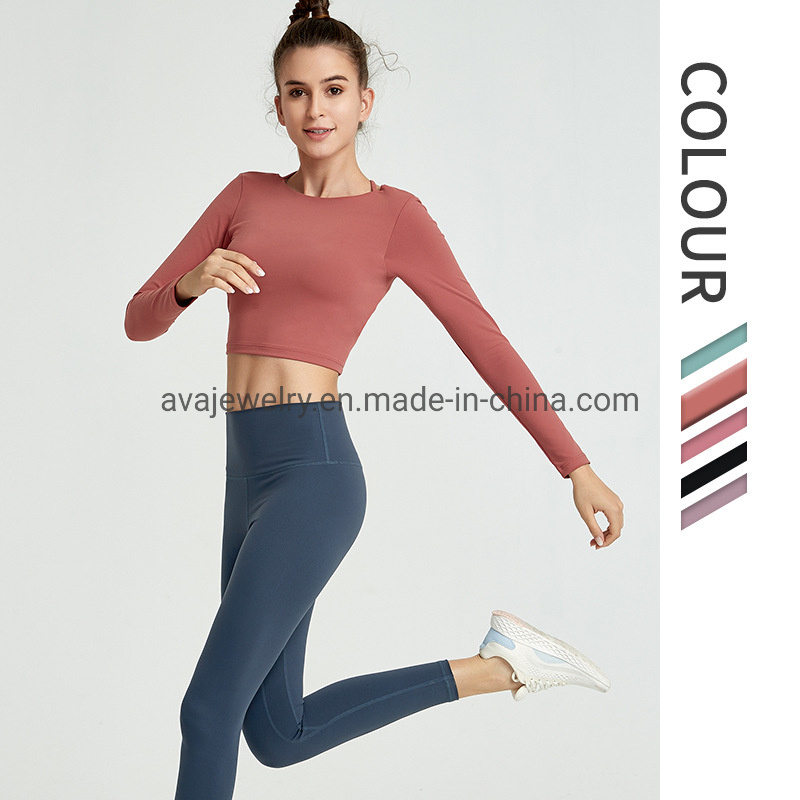 Fashion Yoga-Style Beauty Back T-Shirt Long-Sleeved Blazer for Women